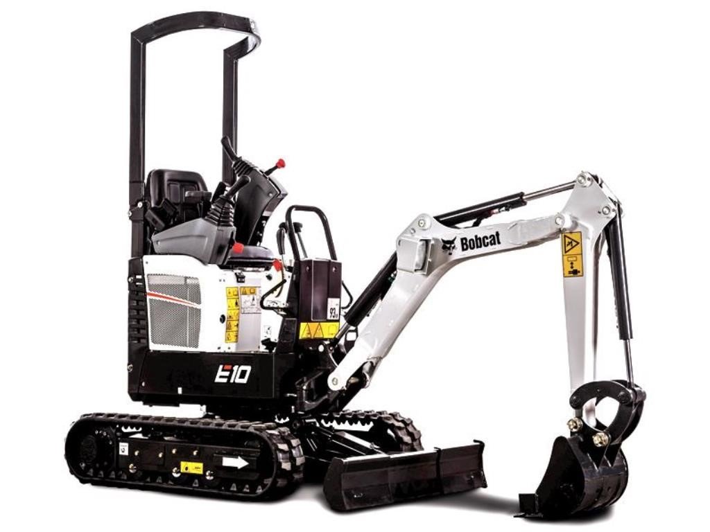 Bobcat E10 compact excavator — zero tail swing, 10.2hp, fits through doorways