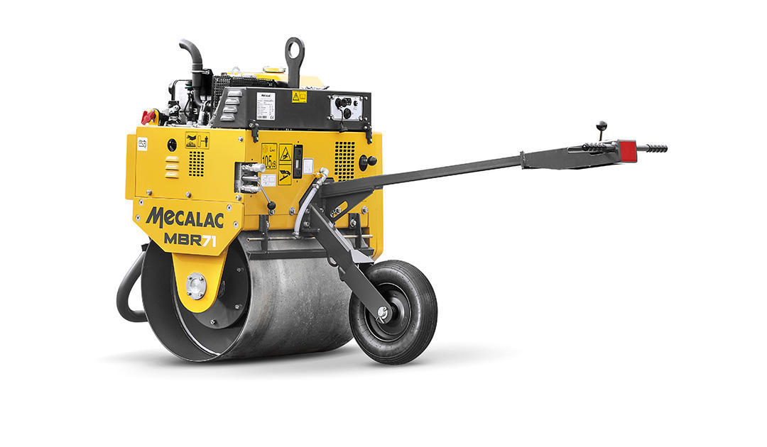 Mecalac roller for asphalt and soil compaction